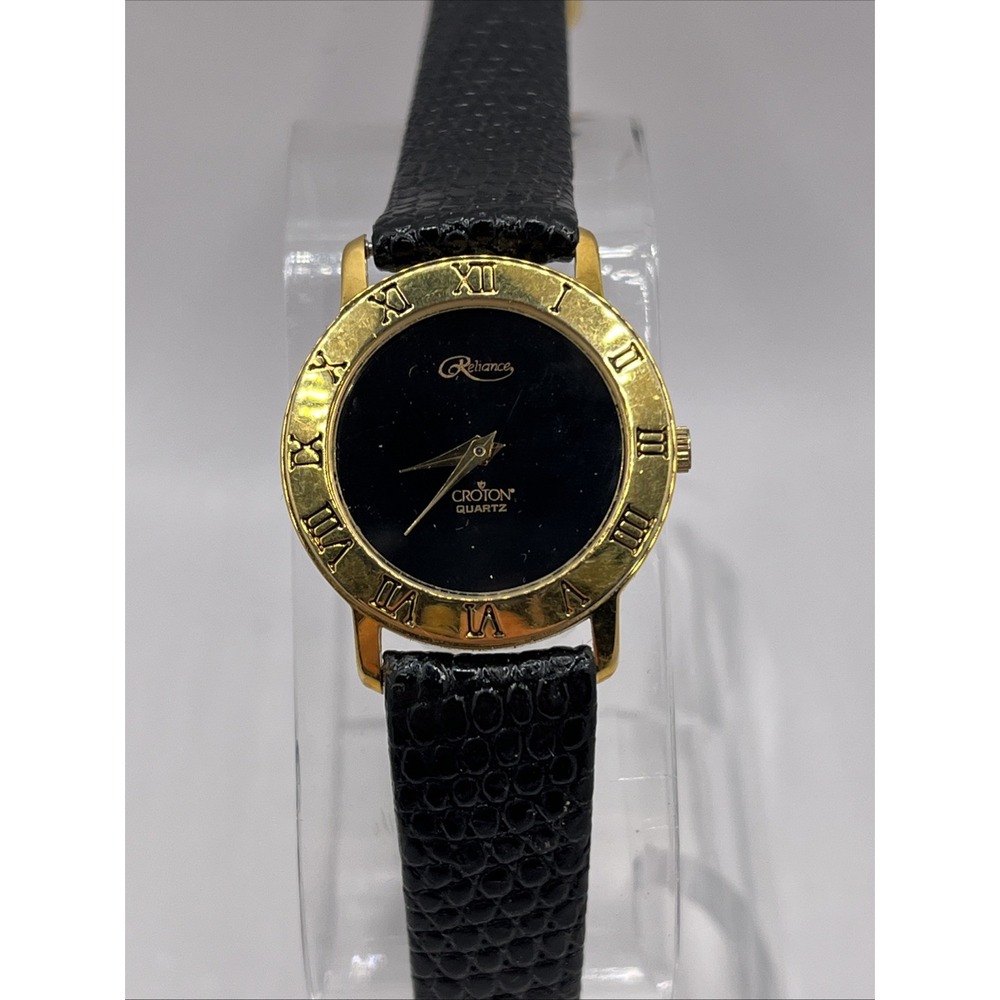 Vintage Reliance by Croton Women's Quartz Watch Leather Band‎ 25mm- New Battery